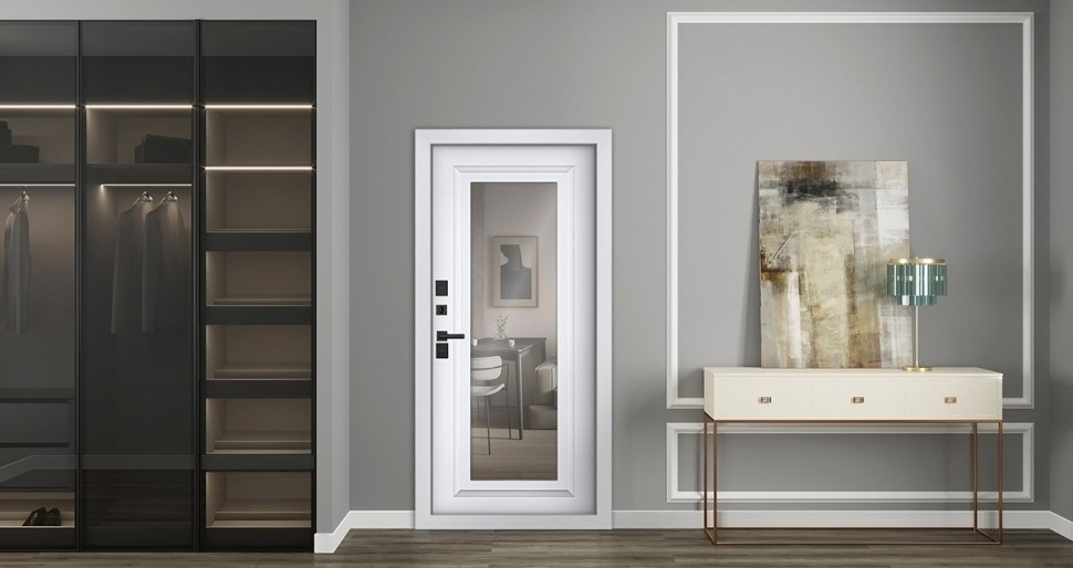 Стальная дверь Тайга с зеркалом (терморазрыв 3к)