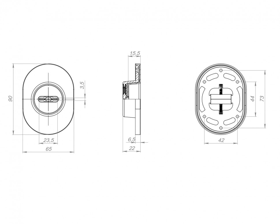 Накладка Fuaro (Фуаро) на сувальдный замок ESC.S-auto.RLR/U/R.477 CP-8 хром (1 шт)