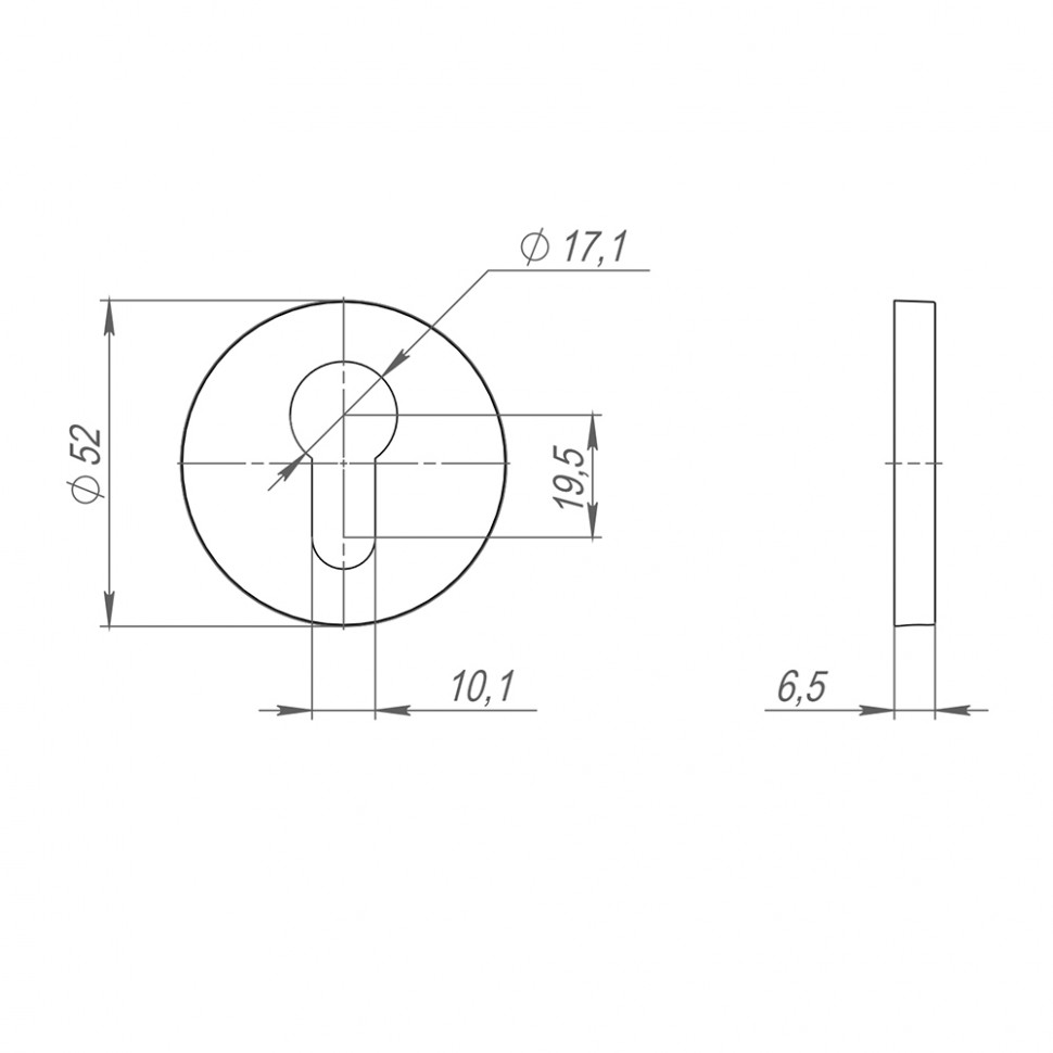 Накладка Fuaro (Фуаро) на цилиндр ET.R.SLR52 SSG-39 сатинированное золото