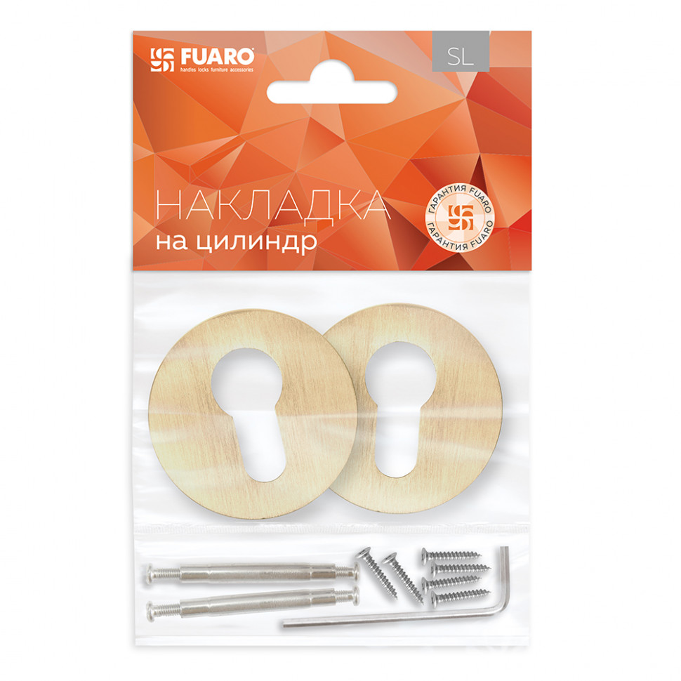 Накладка Fuaro (Фуаро) на цилиндр ET.R.SLR52 SSG-39 сатинированное золото