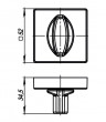 Ручка Armadillo (Армадилло) поворотная BK6.K.USQ52 (BK6/USQ) SN-3 матовый никель