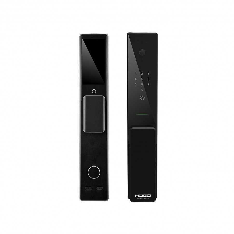 Замок врезной электронный Hogo V07 с распознаванием лица, черный