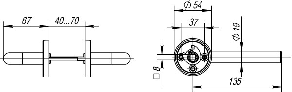 Ручка Fuaro (Фуаро) раздельная R.DSS304-0201/19 (DSS-0201/19) INOX 304