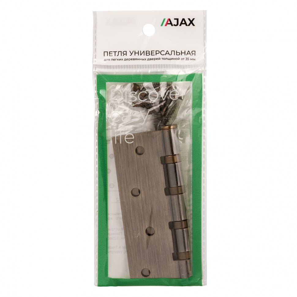 Петля Ajax (Аякс) универсальная IN4000U AB (4B/P 100x70x2) бронза ПАКЕТ