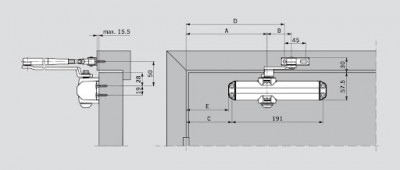 Доводчик Dorma (Дорма) дверной TS Compakt EN 2/3/4, с рычажной тягой, коричневый