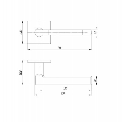 Ручка Punto (Пунто) раздельная K.ARC.Q52.PLUTON SN-3 матовый никель