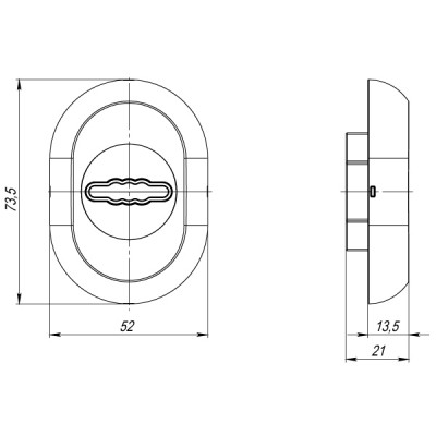 Накладка Fuaro (Фуаро) на сувальдный замок ESC.S-auto/CRE/OV.13 (ESC-13S) с автомат. шторками CP хром