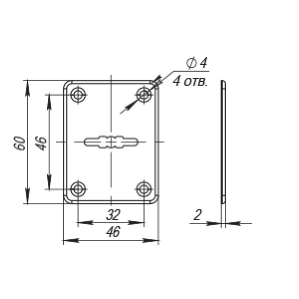 Декоративная Punto (Пунто) накладка ESC081/0-SS (нержавейка) на сув. замок без шторки (1 шт.) тех.упак.