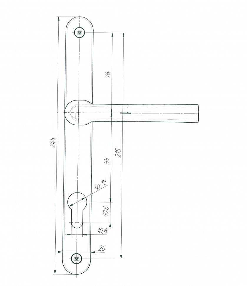 Ручка дверная Zenit (Зенит) на планке РФ1-85.25 (85 мм) белый