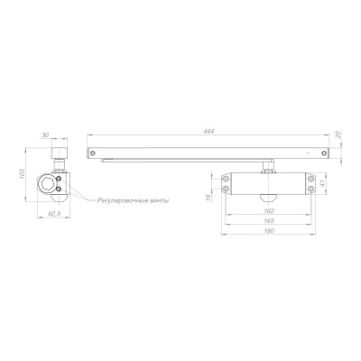Доводчик Ajax (Аякс) дверной DCTR40-100 slide BL черный