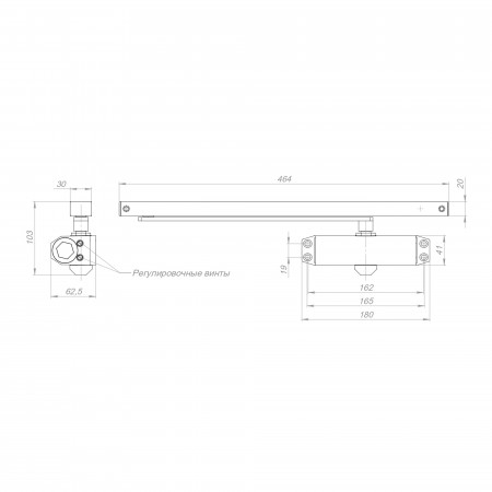 Доводчик Ajax (Аякс) дверной DCTR40-100 slide BL черный