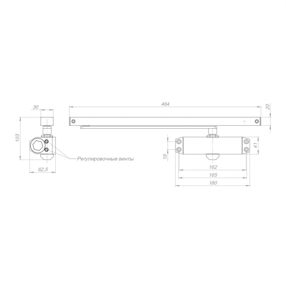 Доводчик Ajax (Аякс) дверной DCTR40-100 slide BL черный