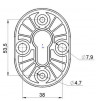Накладка Fuaro (Фуаро) на цилиндр ESC.C/CRE/OV.12 (ESC-12C) CP хром (2шт. в уп.,отгр. по 1 шт.)
