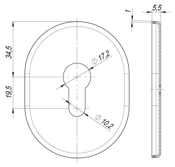 Накладка Fuaro (Фуаро) на цилиндр ESC.C.SF/OV.473 (ESC 473) AB зелёная бронза