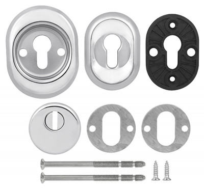 Броненакладка Fuaro (Фуаро) DEF.CRE/OV-set.9726 (DEF 9726) M6x90 врезная с чашкой CP-8 хром