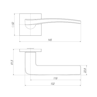 Ручка Ajax (Аякс) раздельная K.JS51.FAME (FAME JS) CP-8 хром