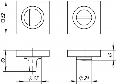 Ручка Fuaro (Фуаро) поворотная BK6.K.KM52 (BK6 KM) SN/CP-3 матовый никель/хром