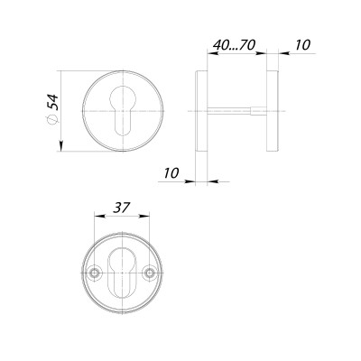 Накладка Fuaro (Фуаро) под цилиндр ET.R.DSS304-02 (DSS-02-ET) INOX 304