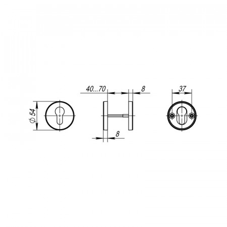 Накладка Fuaro (Фуаро) под цилиндр ET.R.DSS304-02 (DSS-02-ET) INOX 304