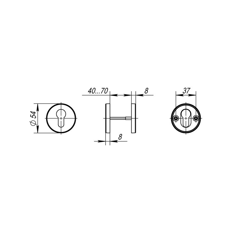 Накладка Fuaro (Фуаро) под цилиндр ET.R.DSS304-02 (DSS-02-ET) INOX 304