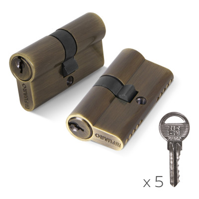 Цилиндровый Fuaro (Фуаро) механизм (100 ZA/60) 1000ZAKey60(25+10+25) AB бронза 5Key