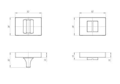 Ручка Punto (Пунто) поворотная BK6.K.QSL52 СP-8 хром
