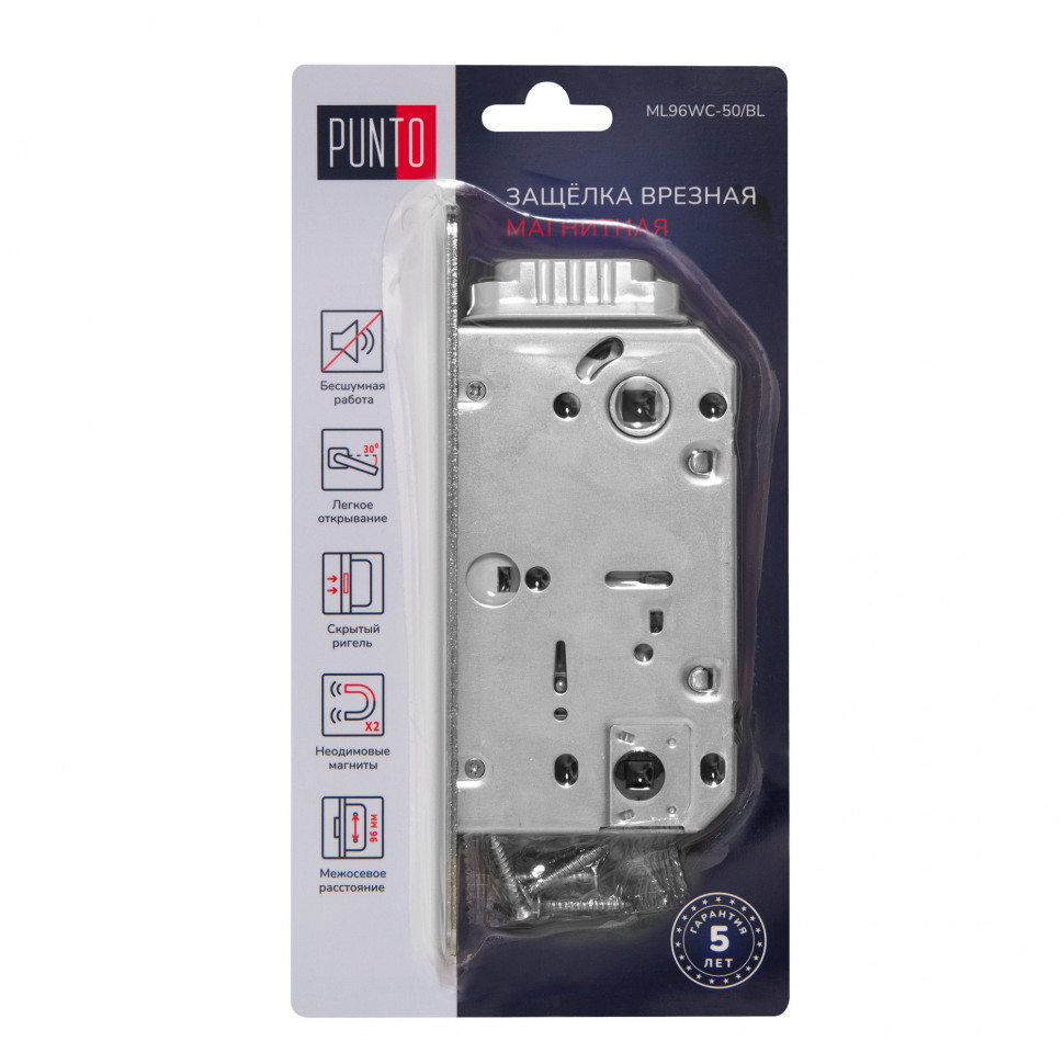 Защелка Punto (Пунто) врезная магнитная ML96WC-50/BL SSC-16 сатин.хром