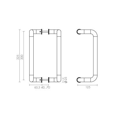 Ручка-скоба Fuaro (Фуаро) PULL.PH25/300.25 INOX 304 (PH-25-25/300-INOX)