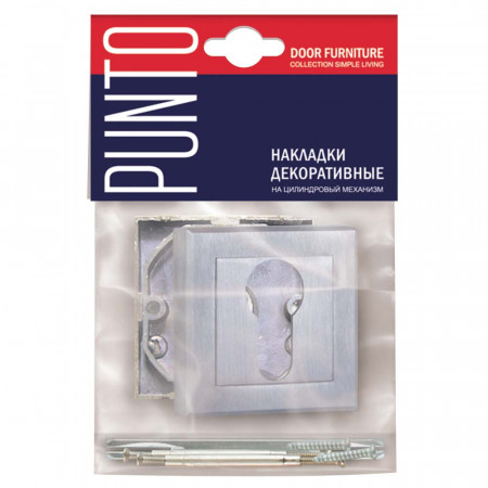 Накладка Punto (Пунто) под цилиндр ET.K.QL52 (ET QL) SSC-16 сатинированный хром