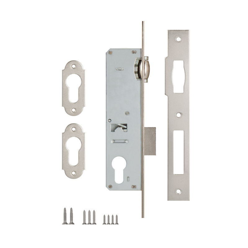 Корпус Kale kilit (Кале килит) узкопрофильного замка с роликовой защёлкой 155 (25 mm) w/b (никель)