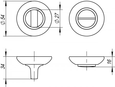 Ручка Fuaro (Фуаро) поворотная BK6.R.RM54 (BK6 RM) AB/GP-7 бронза/золото