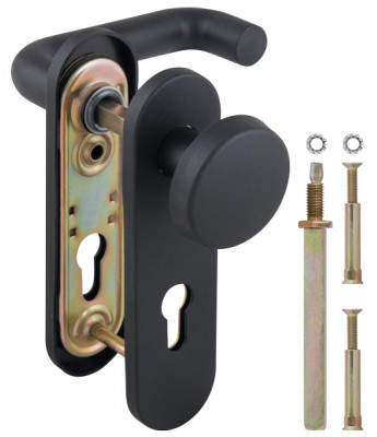 Ручка Fuaro (Фуаро) дверная FP.DH72.043P-KNOB NE (DH-043P-KNOB NE), нейлон, квадрат 9x90 мм, BL-24 черный