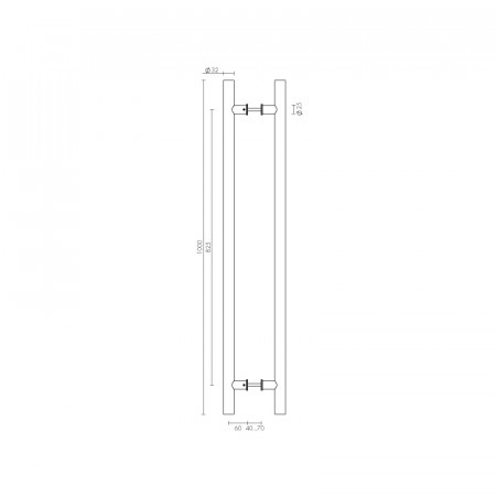 Ручка-скоба Fuaro (Фуаро) PULL.PH25/825.22 INOX 304 (PH-22-25/825-INOX)