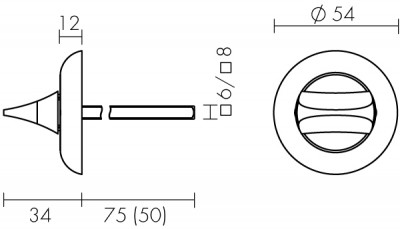Ручка Fuaro (Фуаро) поворотная BKW8x75.R.HMR54 PLASTIC (HMR8x75) CP хром