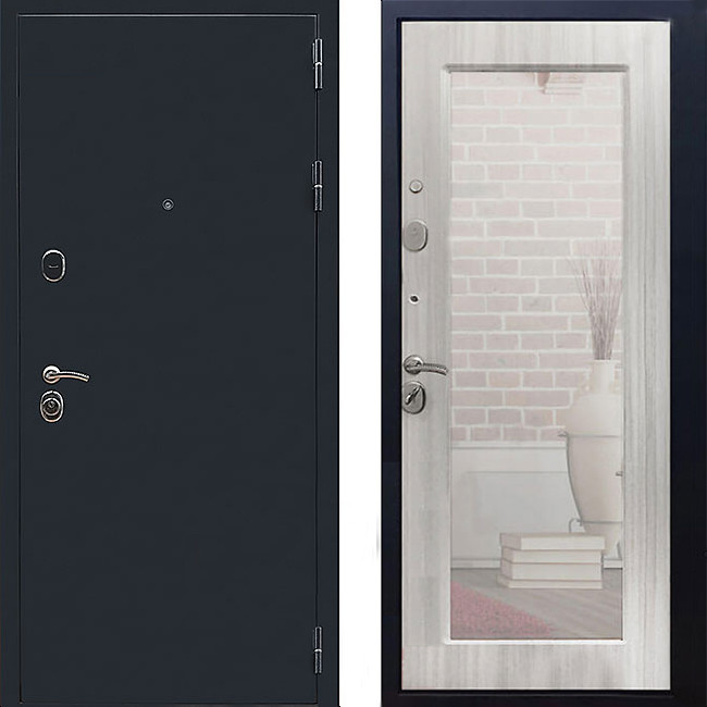 Дверь РЕКС 5 Зеркало Пастораль Ясень белый