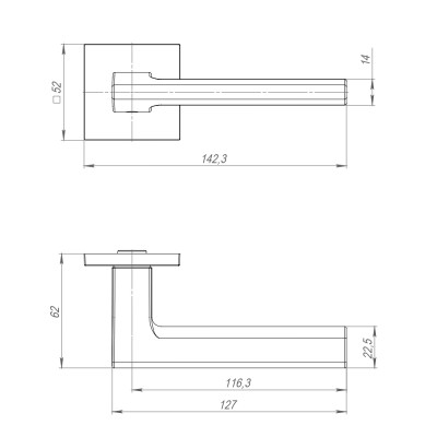 Ручка Ajax (Аякс) раздельная K.JS51.MARCO (MARCO JS) SN-3 матовый никель