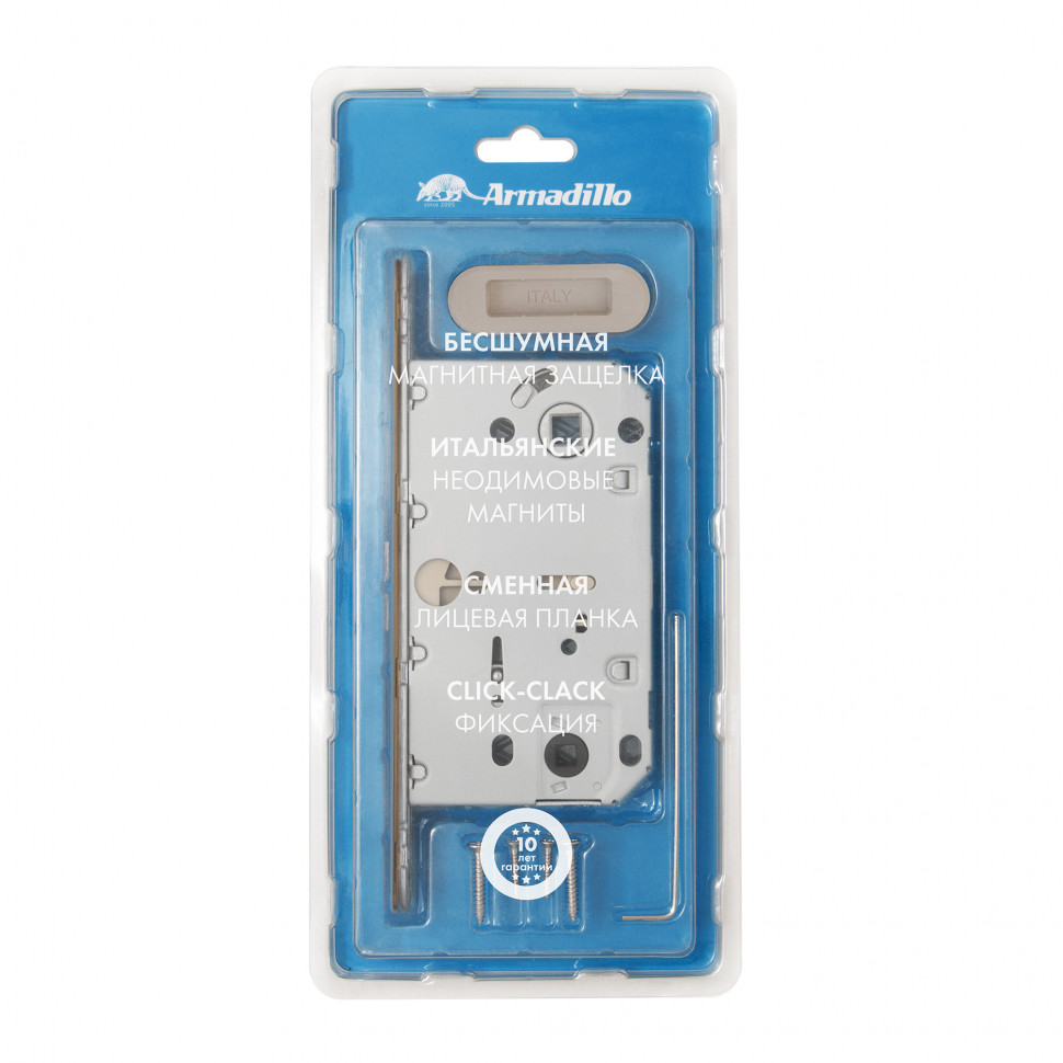 Магнитная Armadillo (Армадилло) защелка WC с ответной планкой GRAVITY.PRO G01.196.50.96 BPVD вороненый никель