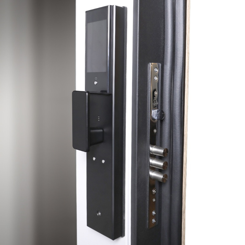 Стальная дверь «Конструктор» с зеркалом (биометрический замок)