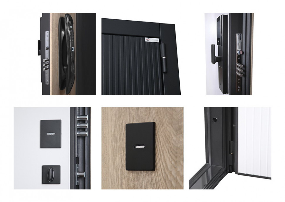 Стальная дверь «Конструктор» с зеркалом (биометрический замок)