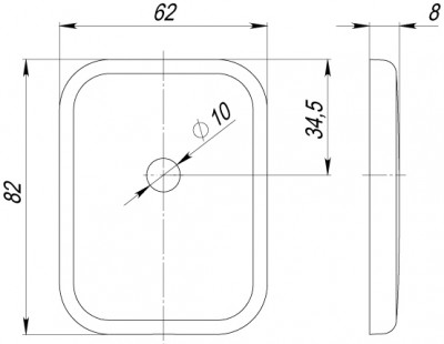 Декоративная Armadillo (Армадилло) Квадратная накладка на цилиндр со штоком BK-DEC SQ (ATC Protector 1) CP-8 Хром