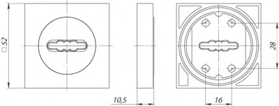 Накладка Fuaro (Фуаро) под сувальдный ключ SC.K.KM52 (SC KM) CP-8 хром