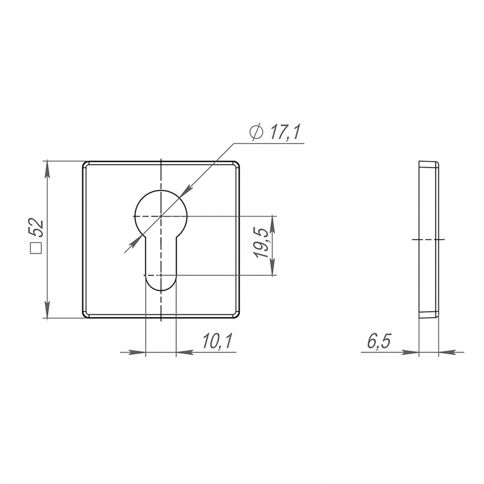 Накладка Fuaro (Фуаро) под цилиндр ET.K.SL52 (ET SL) BL-24 черный