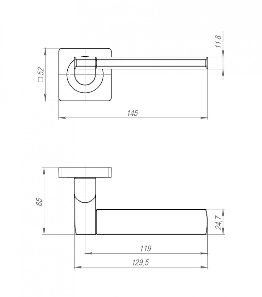 Ручка Ajax (Аякс) раздельная K.JK51.LIFT (LIFT JK) BL-24 черный