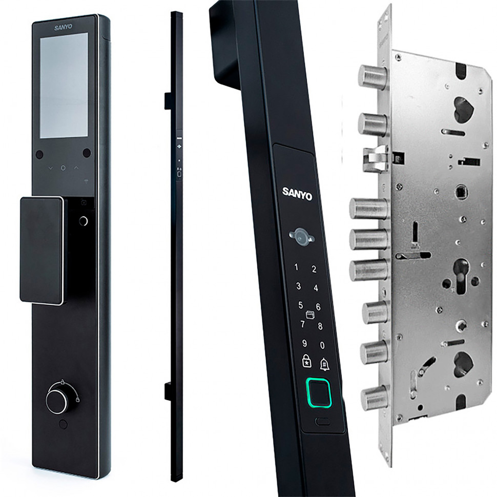 Электронный замок Sanyo D501 Tuya DM70 с WiFi, ручка скоба 1800 мм, черный