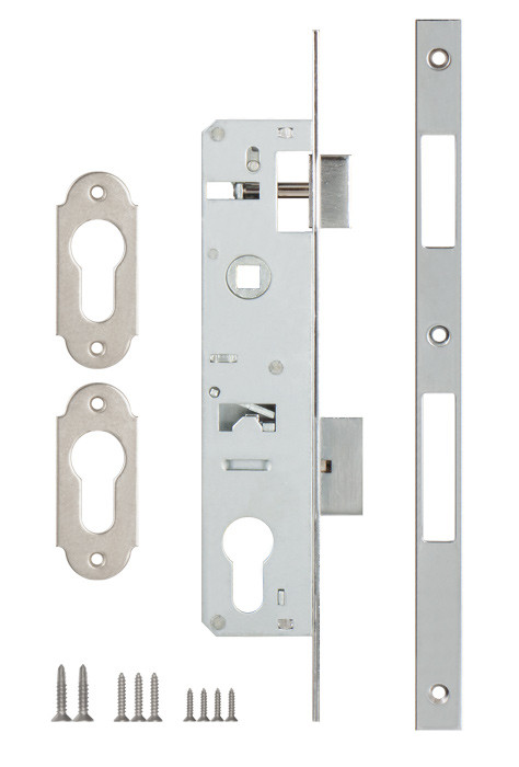 Корпус Kale kilit (Кале килит) узкопрофильного замка с защёлкой 153/P (35 mm) w/b (хром)