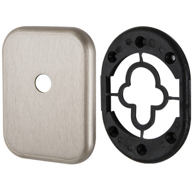 Декоративная Armadillo (Армадилло) Квадратная накладка на цилиндр со штоком BK-DEC SQ (ATC Protector 1) SN-3 Мат.никель