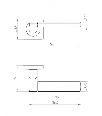 Ручка Ajax (Аякс) раздельная K.JK51.LIFT (LIFT JK) SN/CP-3 матовый никель/хром