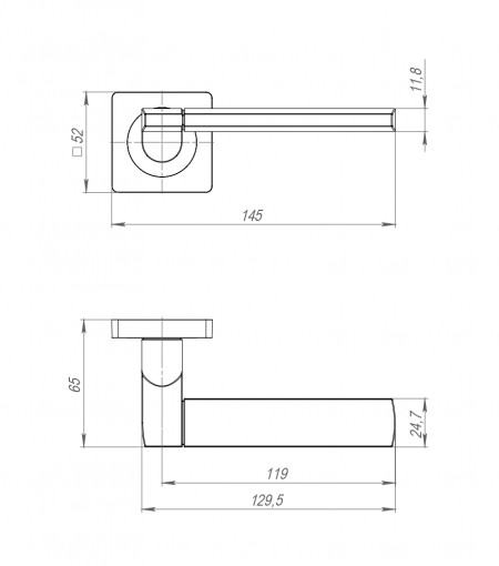 Ручка Ajax (Аякс) раздельная K.JK51.LIFT (LIFT JK) SN/CP-3 матовый никель/хром