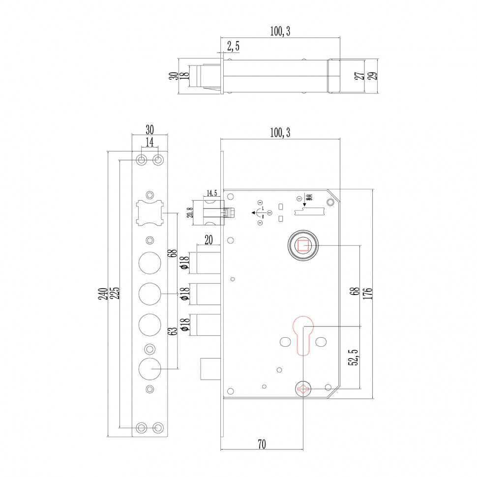 Электронный замок Sanyo D200 Tuya DM70 с WiFi, с видеодомофоном, черный