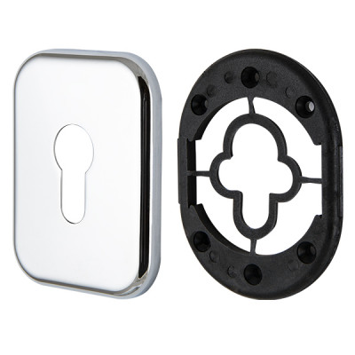 Декоративная Armadillo (Армадилло) Квадратная накладка на цилиндр ET-DEC SQ (ATC Protector 1) CP-8 Хром